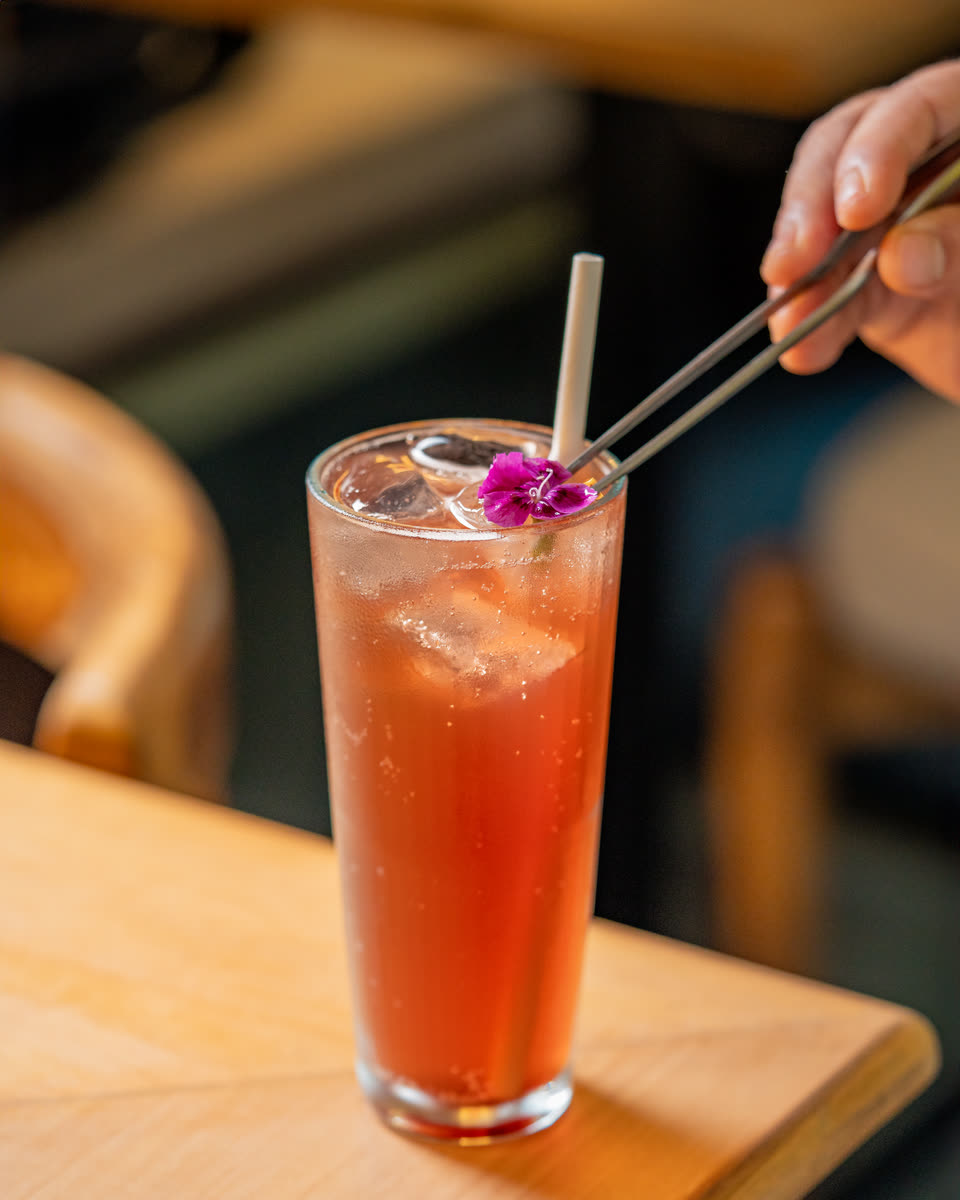 Blossom cooler finished with a flower